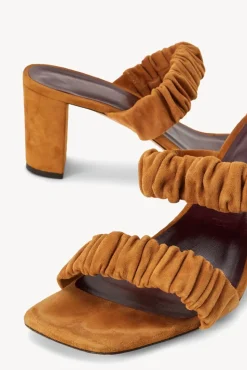 SHOES STAUD - FRANKIE RUCHED SANDAL CASHEW SUEDE