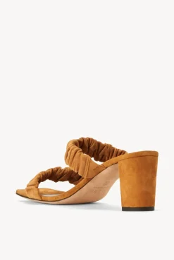 SHOES STAUD - FRANKIE RUCHED SANDAL CASHEW SUEDE