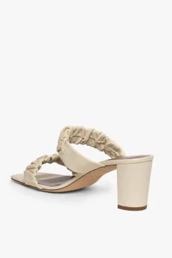 SHOES STAUD - FRANKIE RUCHED SANDAL CREAM
