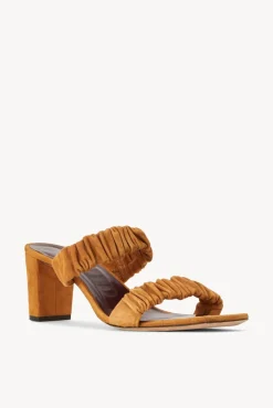 SHOES STAUD - FRANKIE RUCHED SANDAL CASHEW SUEDE