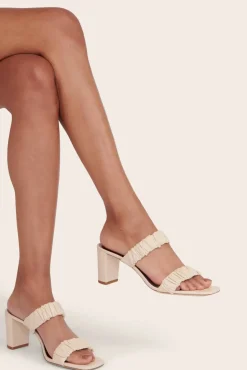 SHOES STAUD - FRANKIE RUCHED SANDAL CREAM