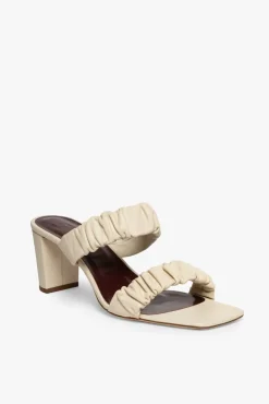 SHOES STAUD - FRANKIE RUCHED SANDAL CREAM