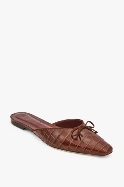 SHOES STAUD - GINA MULE BROWN CROC EMBOSSED