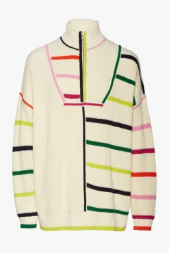 CLOTHING STAUD - HAMPTON SWEATER CREME RAINBOW MULTI