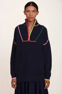 CLOTHING STAUD - HAMPTON SWEATER NAVY MULTI