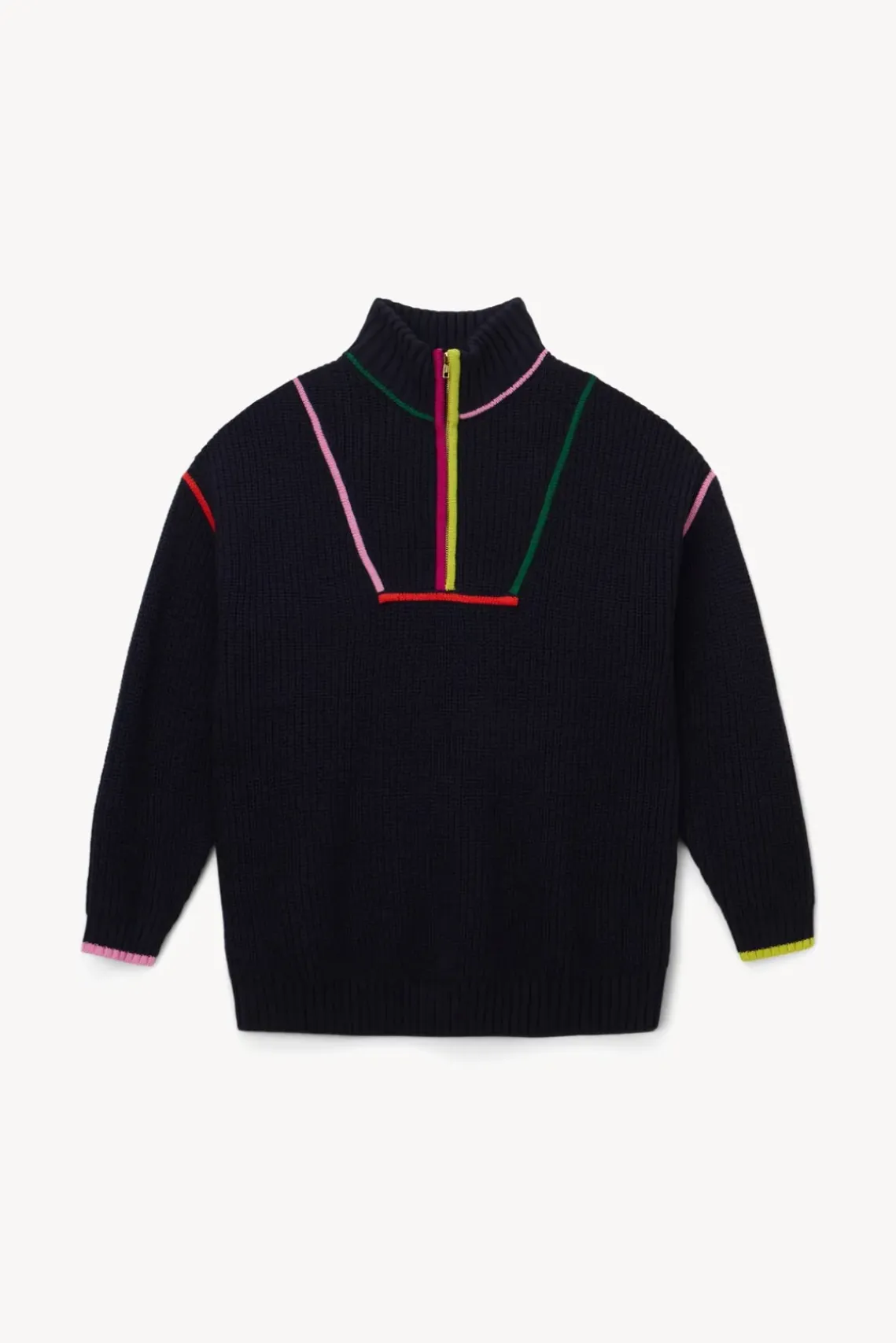 CLOTHING STAUD - HAMPTON SWEATER NAVY MULTI