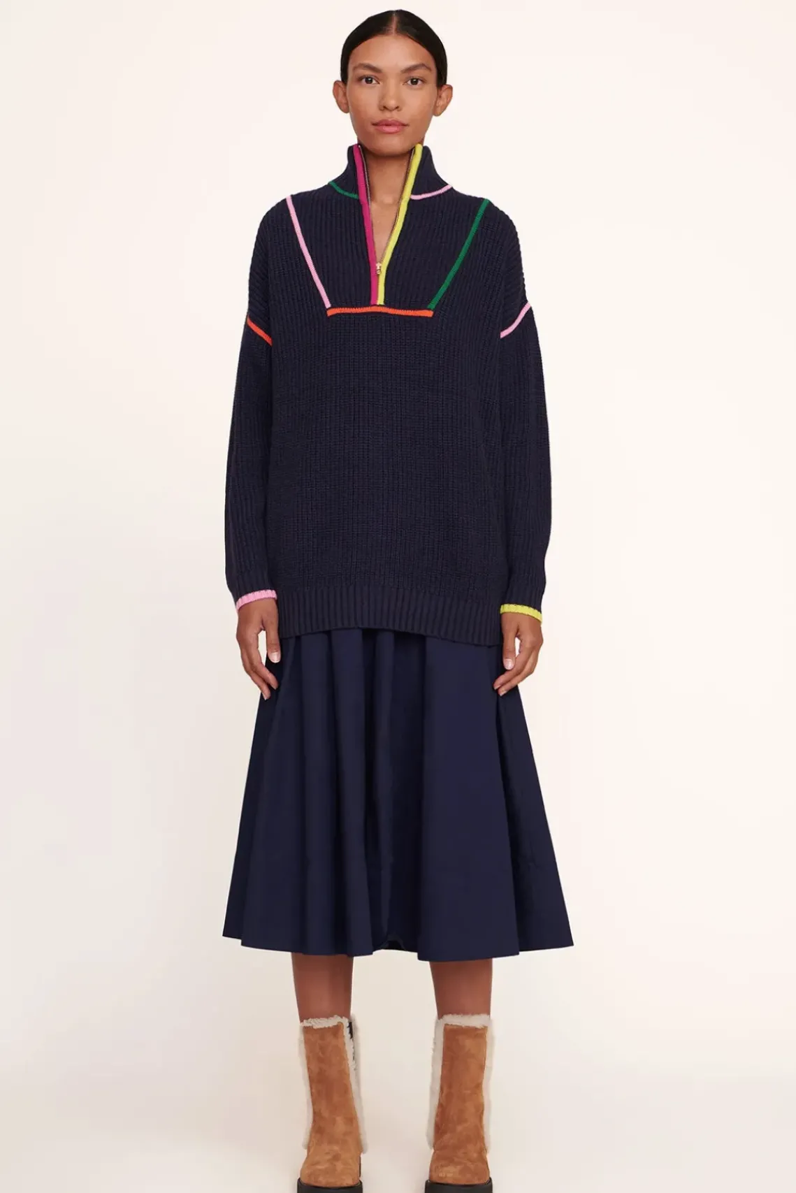 CLOTHING STAUD - HAMPTON SWEATER NAVY MULTI