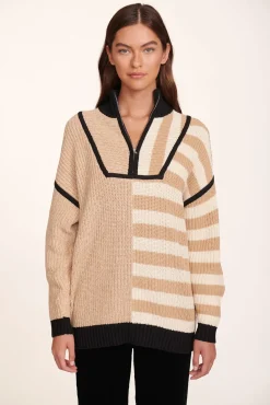 CLOTHING STAUD - HAMPTON SWEATER SAHARA STRIPE