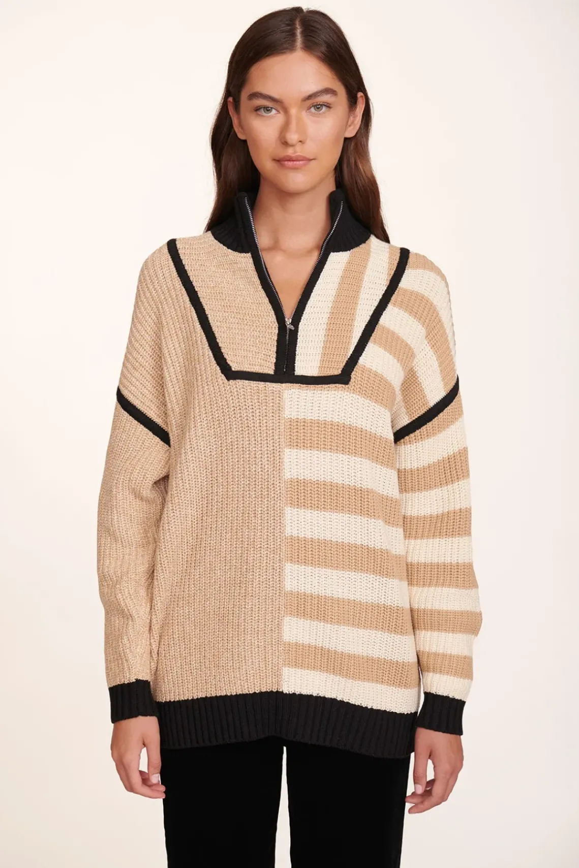 CLOTHING STAUD - HAMPTON SWEATER SAHARA STRIPE