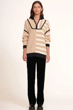 CLOTHING STAUD - HAMPTON SWEATER SAHARA STRIPE