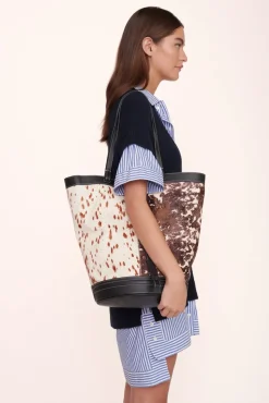 HANDBAGS STAUD - HENRI BUCKET TOTE MIXED HAIRCALF