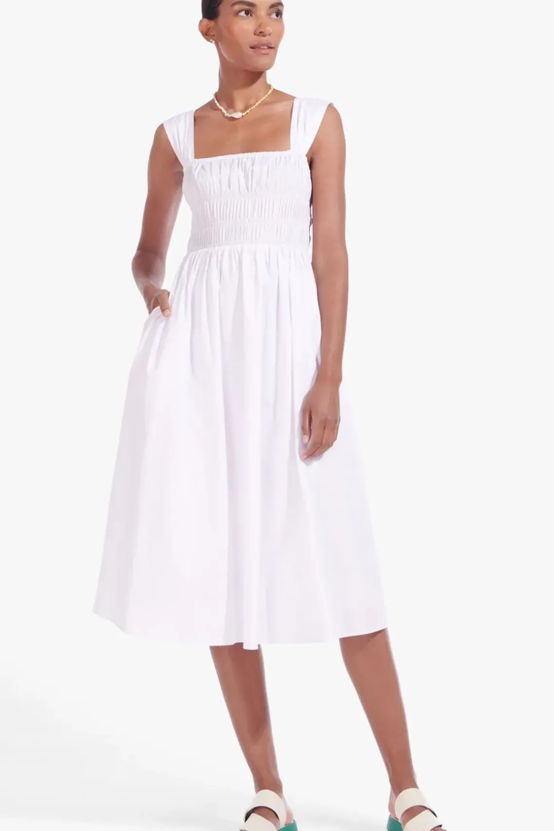CLOTHING STAUD - IDA DRESS WHITE