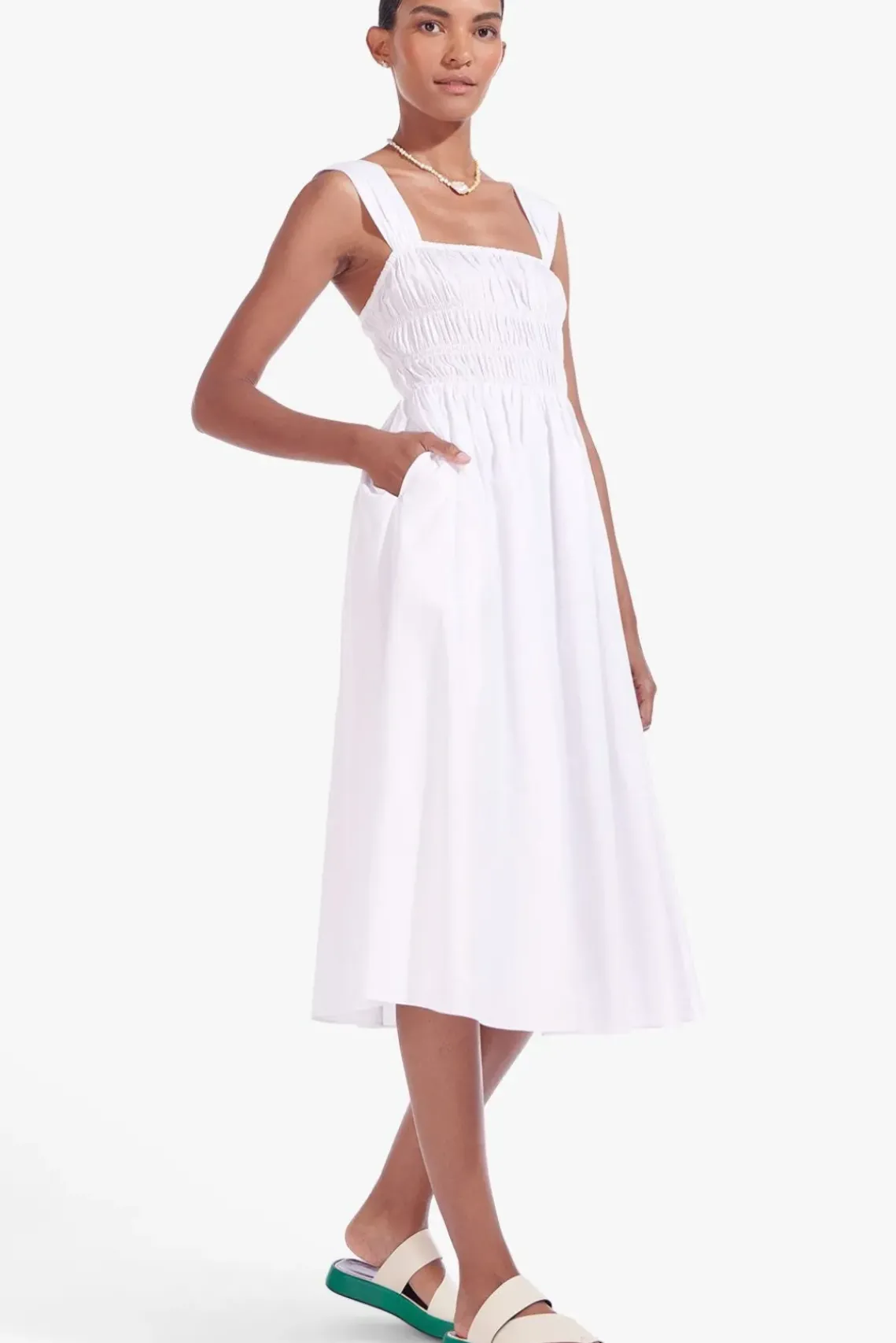 CLOTHING STAUD - IDA DRESS WHITE