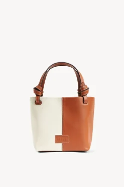 HANDBAGS STAUD - IDA MINI CANVAS TOTE BAG CREAM TAN