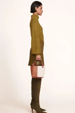 HANDBAGS STAUD - IDA MINI CANVAS TOTE BAG CREAM TAN