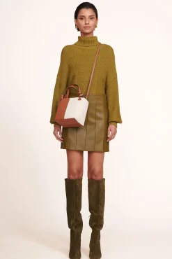 HANDBAGS STAUD - IDA MINI CANVAS TOTE BAG CREAM TAN