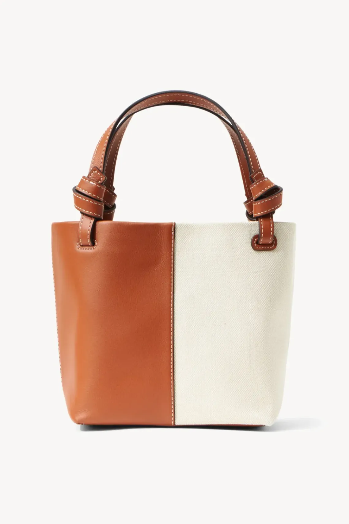 HANDBAGS STAUD - IDA MINI CANVAS TOTE BAG CREAM TAN