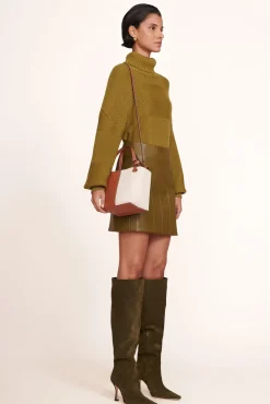 HANDBAGS STAUD - IDA MINI CANVAS TOTE BAG CREAM TAN