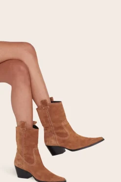 SHOES STAUD - JUNE BOOT TAN SUEDE