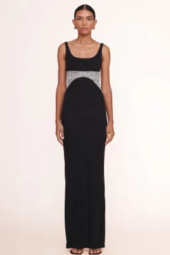 CLOTHING STAUD - LAYLANI DRESS BLACK/SEA NETTING BLACK/SEA NETTING