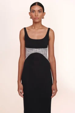 CLOTHING STAUD - LAYLANI DRESS BLACK/SEA NETTING BLACK/SEA NETTING