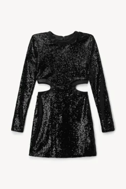 CLOTHING STAUD - LONG SLEEVE MINI DOLCE DRESS BLACK