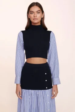 CLOTHING STAUD - LOUISA TOP NAVY/BLUE WHITE STRIPE NAVY BLUE WHITE STRIPE