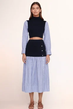 CLOTHING STAUD - LOUISA TOP NAVY/BLUE WHITE STRIPE NAVY BLUE WHITE STRIPE