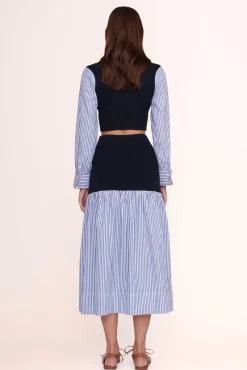 CLOTHING STAUD - LOUISA TOP NAVY/BLUE WHITE STRIPE NAVY BLUE WHITE STRIPE