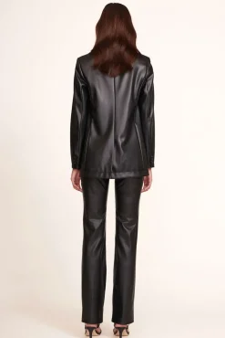 CLOTHING STAUD - MADDEN BLAZER BLACK BLACK VEGAN LEATHER