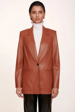 CLOTHING STAUD - MADDEN BLAZER WHISKEY VEGAN LEATHER