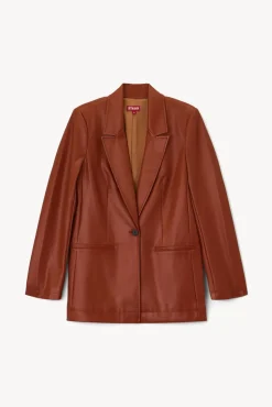CLOTHING STAUD - MADDEN BLAZER WHISKEY VEGAN LEATHER