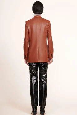 CLOTHING STAUD - MADDEN BLAZER WHISKEY VEGAN LEATHER