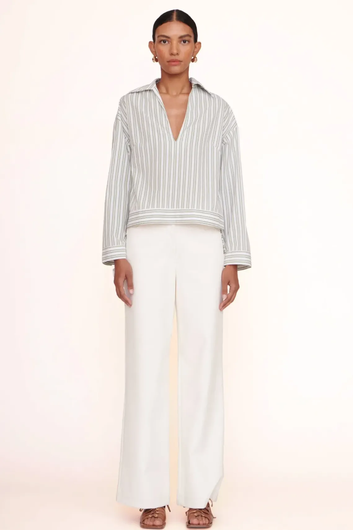 CLOTHING STAUD - MARLENE TOP MOSS STRIPE