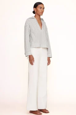 CLOTHING STAUD - MARLENE TOP MOSS STRIPE