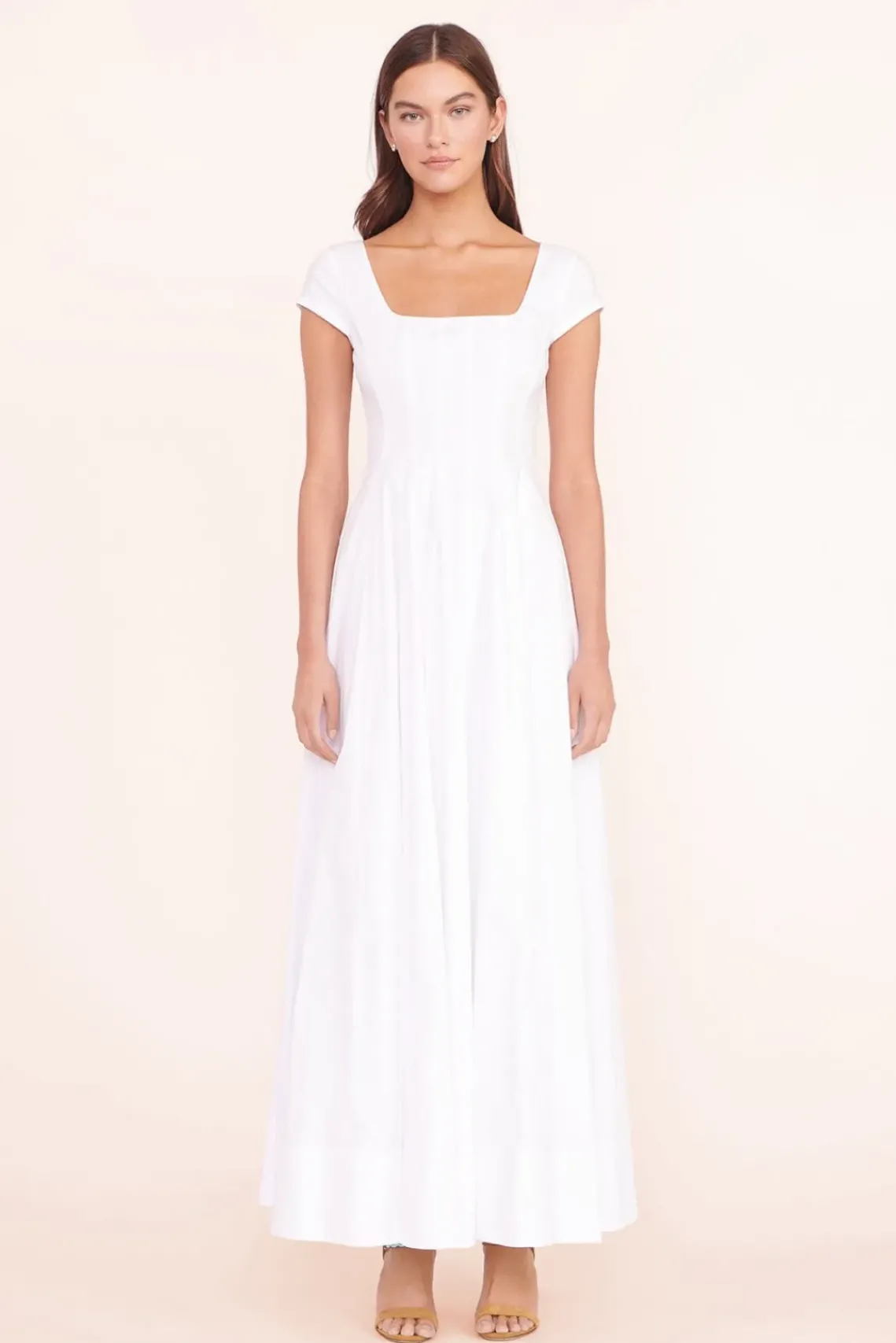 CLOTHING STAUD - MAXI SHORT SLEEVE WELLS DRESS WHITE