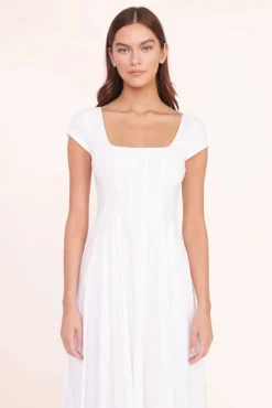 CLOTHING STAUD - MAXI SHORT SLEEVE WELLS DRESS WHITE