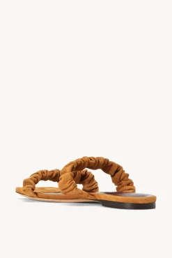 SHOES STAUD - MAYA RUCHED SANDAL CASHEW SUEDE