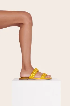 SHOES STAUD - MAYA RUCHED SANDAL GOLD