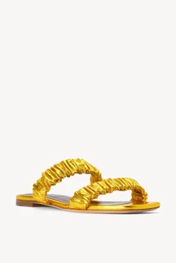SHOES STAUD - MAYA RUCHED SANDAL GOLD
