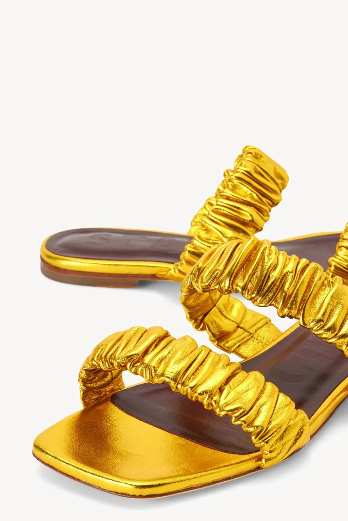 SHOES STAUD - MAYA RUCHED SANDAL GOLD