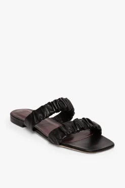 SHOES STAUD - MAYA RUCHED SANDAL BLACK