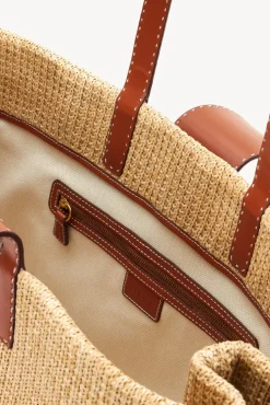 HANDBAGS STAUD - MERCATO RAFFIA TOTE NATURAL TAN