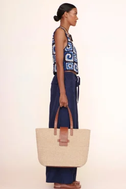 HANDBAGS STAUD - MERCATO RAFFIA TOTE NATURAL TAN