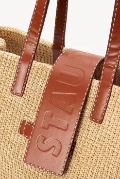 HANDBAGS STAUD - MERCATO RAFFIA TOTE NATURAL TAN