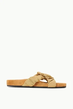 SHOES STAUD - MICHEL SLIDE FENNEL GROSGRAIN CASHEW SUEDE FENNEL CASHEW