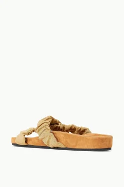 SHOES STAUD - MICHEL SLIDE FENNEL GROSGRAIN CASHEW SUEDE FENNEL CASHEW