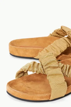 SHOES STAUD - MICHEL SLIDE FENNEL GROSGRAIN CASHEW SUEDE FENNEL CASHEW