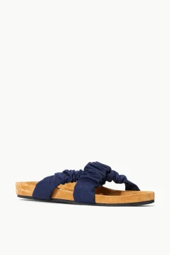 SHOES STAUD - MICHEL SLIDE NAVY GROSGRAIN CASHEW SUEDE NAVY CASHEW