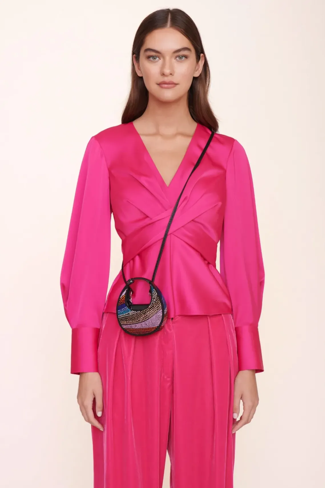 HANDBAGS STAUD - MICRO MOON CRYSTAL BAG RAINBOW BLACK